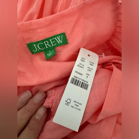 J Crew Cotton Voile Bow Front Beach Dress Hi Low Hems Coastal Resort NWT Sm - Picture 7 of 10